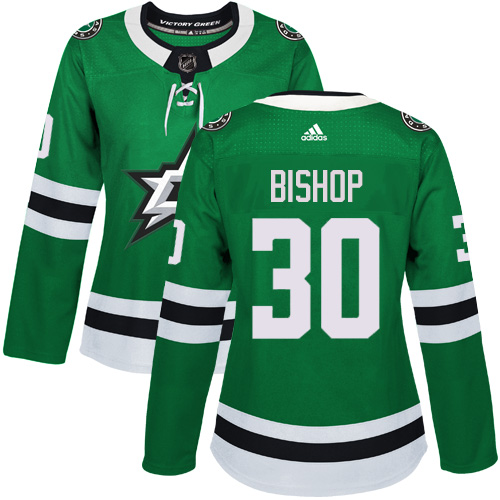 Adidas Dallas Stars #30 Ben Bishop Green Home Authentic Women Stitched NHL Jersey